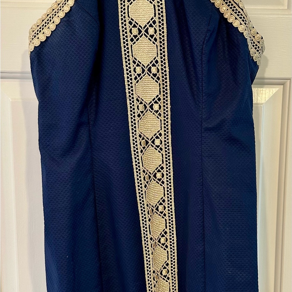 Lilly Pulitzer Navy Dress with Cream Accents